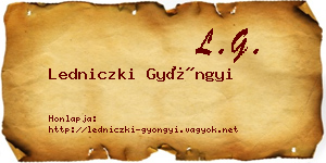 Ledniczki Gyöngyi névjegykártya